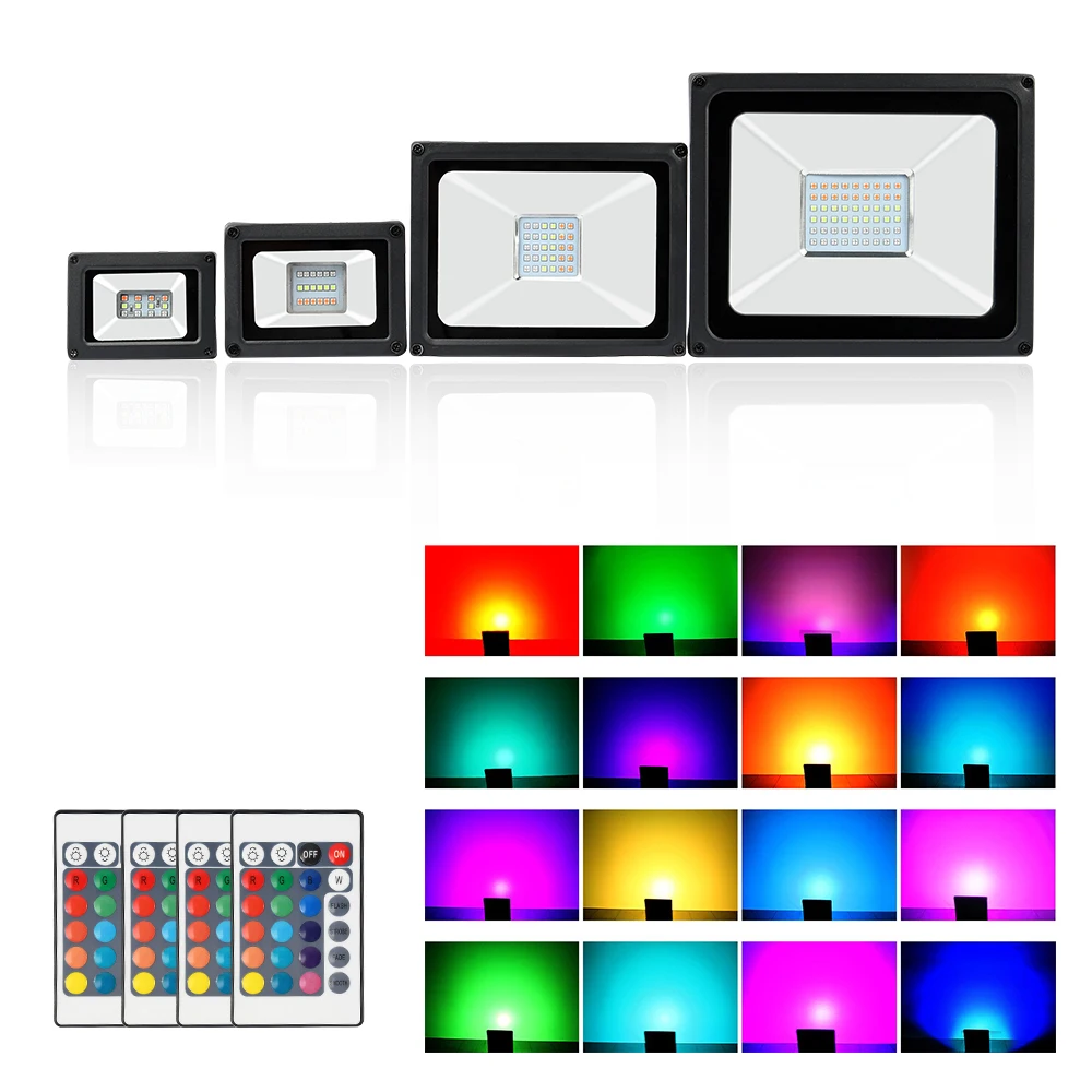 Светодиодный точечный светильник RGB прожектор 10 Вт 20 30 50 переменного тока 220 В с
