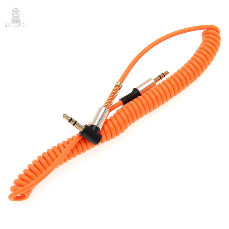 100pcs 3 5 Jack AUX Audio Cable 3 5MM Male to Male Cable For Phone Car Speaker MP4 Headphone 2M Jack 3 5 Spring Audio Cables