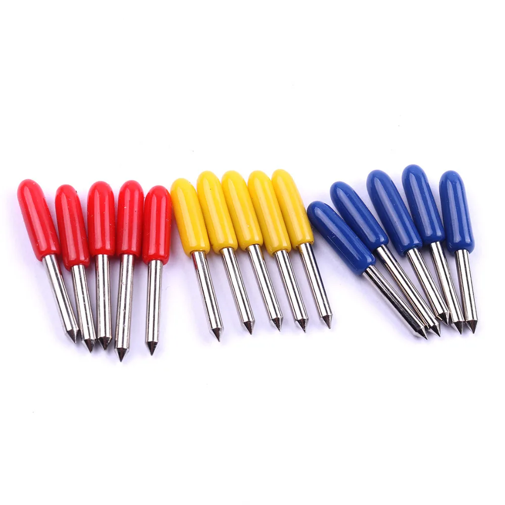 

15Pcs/Set 30 45 60 Degrees Blades Roland Lettering Knife Set length 23mm blade diameter 2mm For Roland Vinyl Cutter 3 Colors New