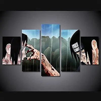 Дешево Художественное своеобразие аниме манга наруто Саске VS itachi Uchiha Принт плакат холст decorati20x35cmx2, 20x45cmx2, 20X55 см