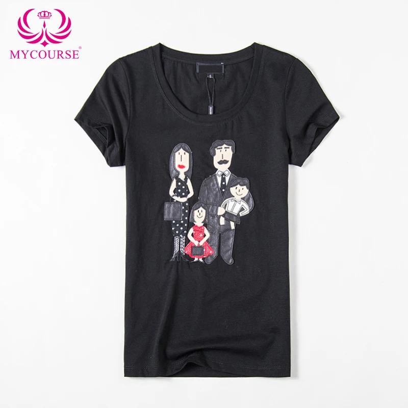 

Women short-sleeved T-shirt O-neck Diamond Family pattern Love women T-shirt Cotton Casual Woman harajuku Clothes Basic T-shirt