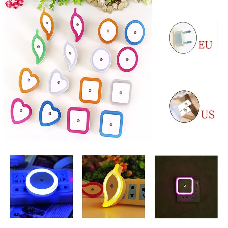 

European plug intelligent induction LED night light sensor control LED lamp