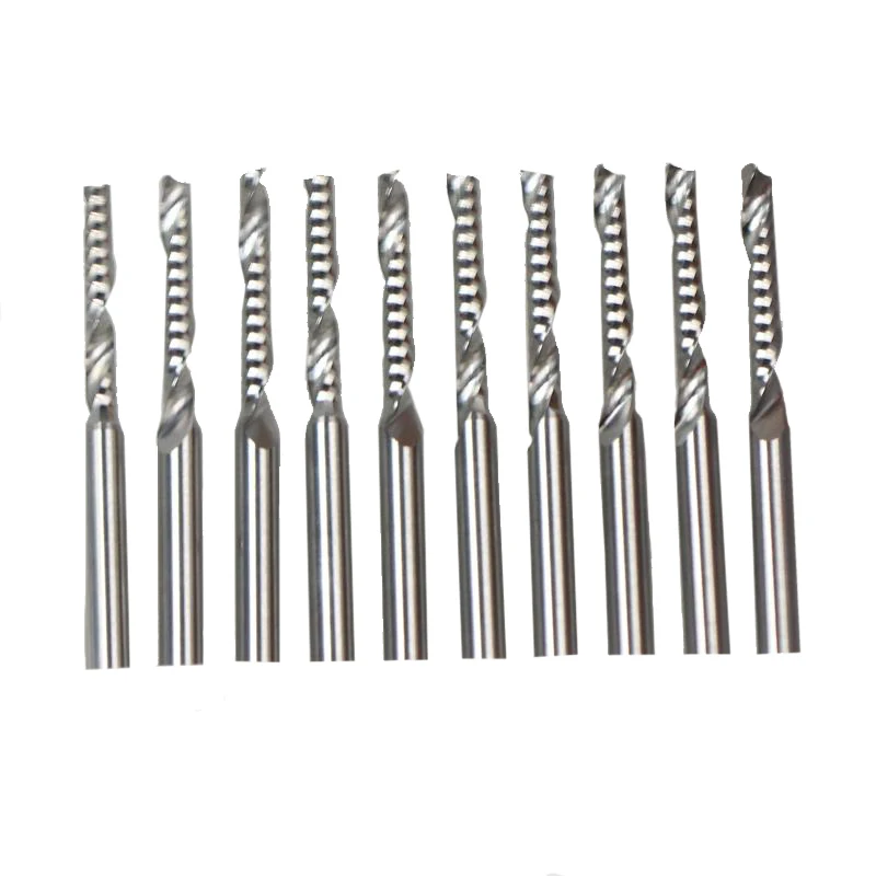 

10pcs3.175*2.0*8mm One Flute CNC Milling Tool, Engraving Cutters, Wood Carving Bits, Drill Blade for Cutting MDF, Acrylic