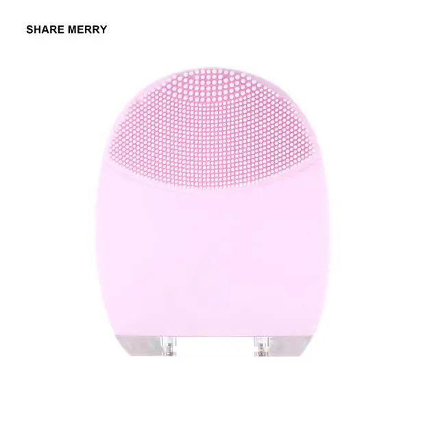 Глубокое Удаление пор звуковое Силиконовое очищающее средство для лица щетка для чистки лица спа Вибрация кожи массажное средство для лица - Цвет: pink