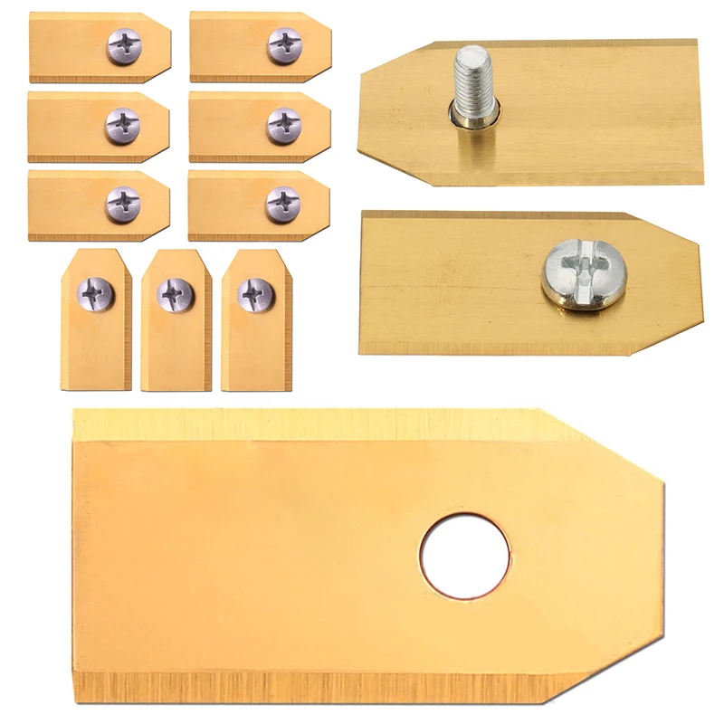 

DWZ 9PCS Golden Titanium Garden Lawn Mower Tools Part Gardena Robot Lawnmower Replcement Blades 0.75MM