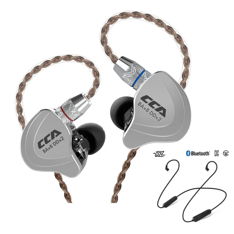 Cca C10 4ba+ 1dd гибридные наушники-вкладыши Hi-Fi Monito спортивные наушники для бега 5 приводных устройств гарнитура Kz Bluetooth кабель для Cca C10 - Цвет: Blacknomicbluetooth