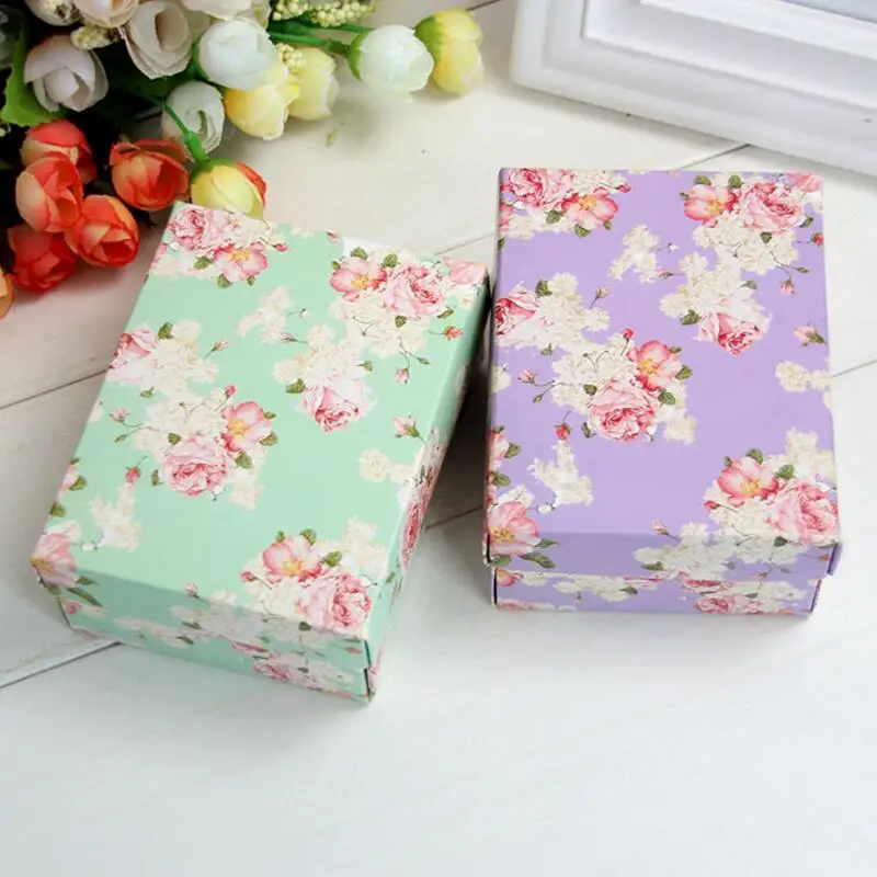 

20 Pieces/lot Creative Creative Flowers Printing Paper Gift Box Sweet Day Wedding Party Candy Favor Boxes