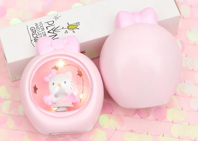 Романтический розовый ночной Светильник hello kitty s прикроватная лампа для спальни