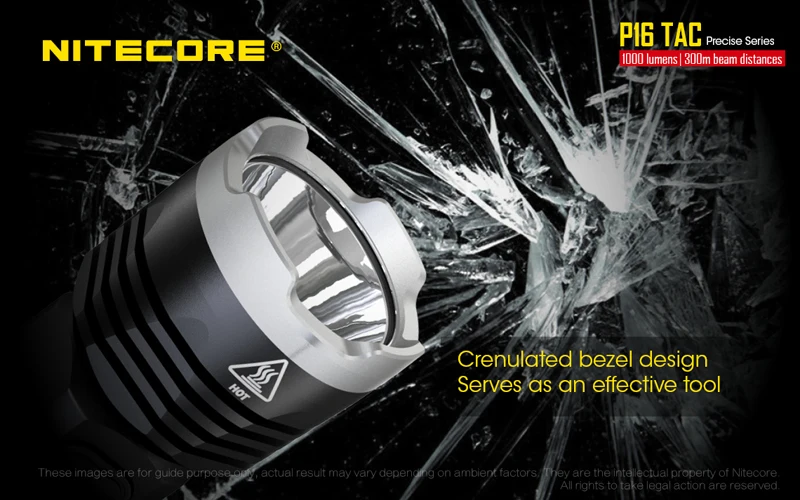 NITECORE P16TAC CREE XM-L2 U3 светодиодный тактический фонарь высокой интенсивности с 1000 люменов+ 300 м дальность луча