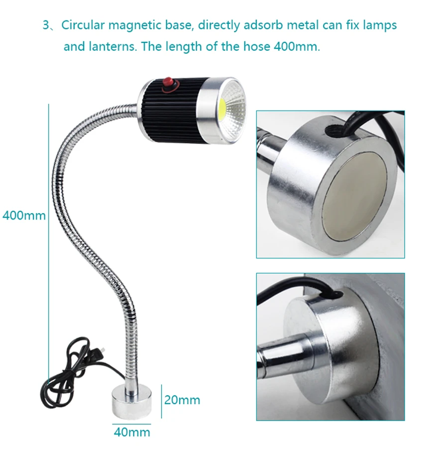 5 Вт Светодиодный светильник для станка с магнитной основой 24 В 220 В токарный станок с ЧПУ для гаража швейный светильник s workshop промышленный COB рабочий Настольный светильник