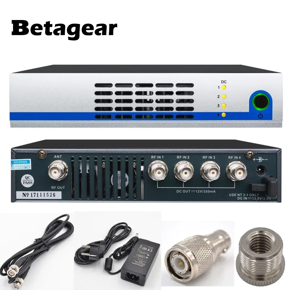 

Betagear UHF Antenna Distributor Professional antenna distribution system Active Antenna Combiner AC4 For in ear monitor sytems