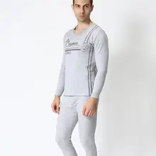 Осенне-зимнее мужское плотное хлопковое нижнее белье размера плюс 4xl 5xl 6xl 7xl с О-образным вырезом термокомплекты Топы+ штаны с высокой талией