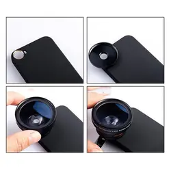 2 мм в 1 37 мм 0.45X HD супер широкий формат макрообъектив камера телефон объектив + задняя крышка для iPhone 5 5S SE 6 6S Plus 7 плюс 8 X