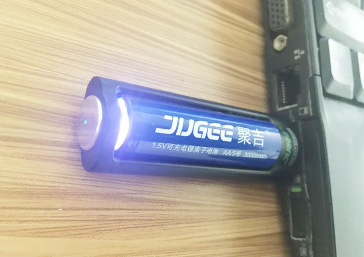 jugee 1pack 1.5v 3000mWh AA rechargeable Li-polymer li-ion polymer lithium battery+ 1 slots USB Charger