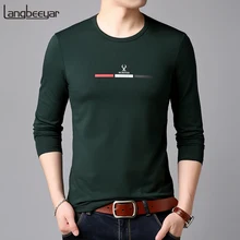 Новинка, модная брендовая мужская облегающая футболка с принтом, высокое качество, трендовая уличная одежда, топы, Корейская футболка с длинным рукавом, мужская одежда