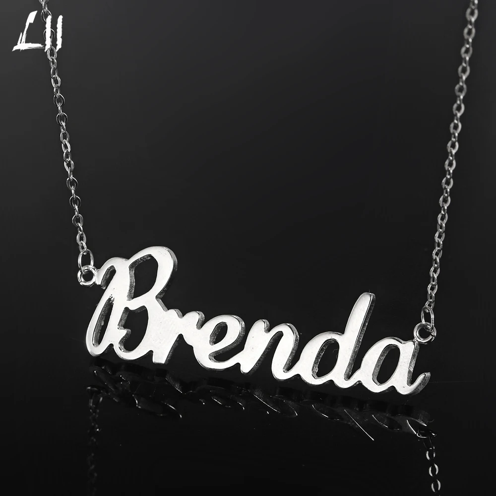 

L11 Custom Name Necklace Stainless Steel Personalized Necklaces for Women Gift Custom Nameplate Pendant necklace Jewelry