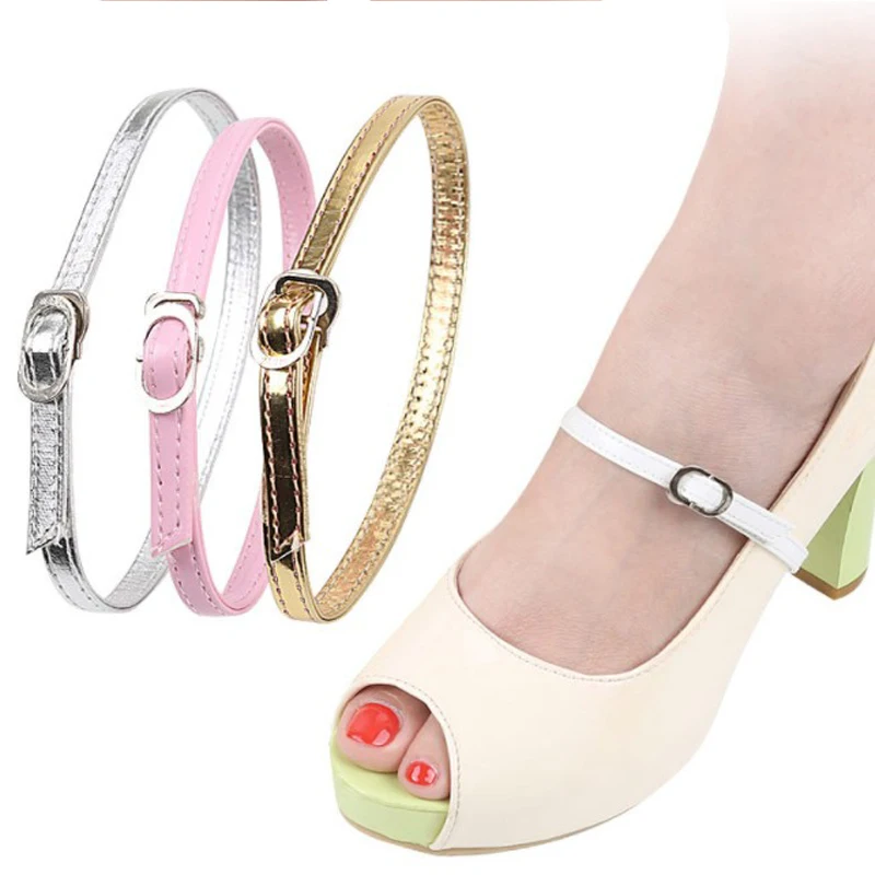 

1Pair Women Shoelace No Tie Triangle Beam Leather Shoe Lace High-heels Shoelaces Buckle Shoe Bandage Shoelace Shoes Accessories