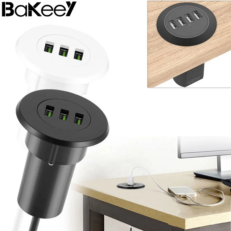 Оригинальное зарядное устройство Bakeey 3 USB 5V 3.1A с отверстием для рабочего стола, умная зарядная станция с вилкой США для samsung Xiaomi i-Phone