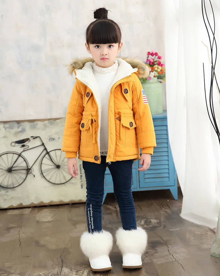 New Children Winter Clothing Coats Boys Girls Warm Jackets Park Hooded Slim Kids Outerwear Clothes Costumes Boys Windproof Coat