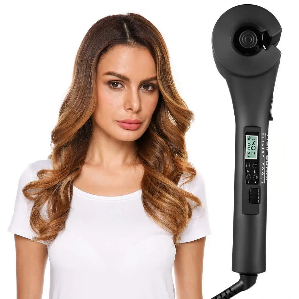 

Ceramic Hair Curlers Professional Automatic Hair User Manual Curling Tourmaline Ceramics with LCD 2m 50W Display