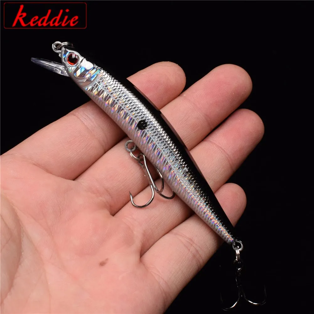 

1PCS/lot 10 cm 8.4g Fishing Lure Minnow Hard Bait with 3 Fishing Hooks Fishing Tackle Lure 3D Eyes Free Shippingpeche crankbait