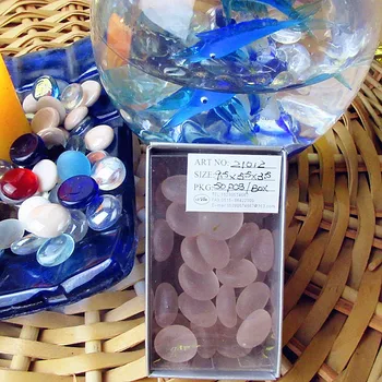 

50pcs wholesale manufacturers classical round flat glass beads aquarium bottom decoration frosted convex circular glass beads