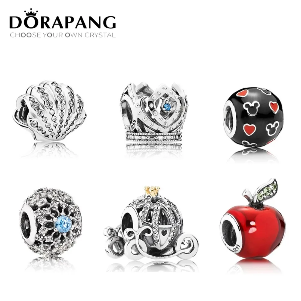 

DORAPANG 100% 925 Sterling Silver Charm Bead Piercing Heart Hollow Crystal Fit European Women DIY Bracelet Factory Wholesale