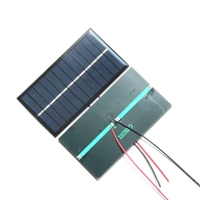 BUHESHUI Polycrystalline Silicon Solar Panel Small Solar Panels 1W 6V With Black/Red Wire Solar Cells w/Cable 110*60MM 10Pcs/lot