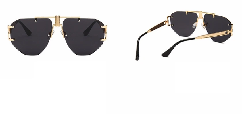 Без оправки рамки солнцезащитные очки в стиле ретро, стимпанк Для мужчин Для женщин Модные оттенки UV400 Винтаж очки Oculos 46435