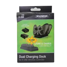 Для Xbox One двойной зарядной док-станции контроллер зарядное устройство+ 2 перезаряжаемые батареи