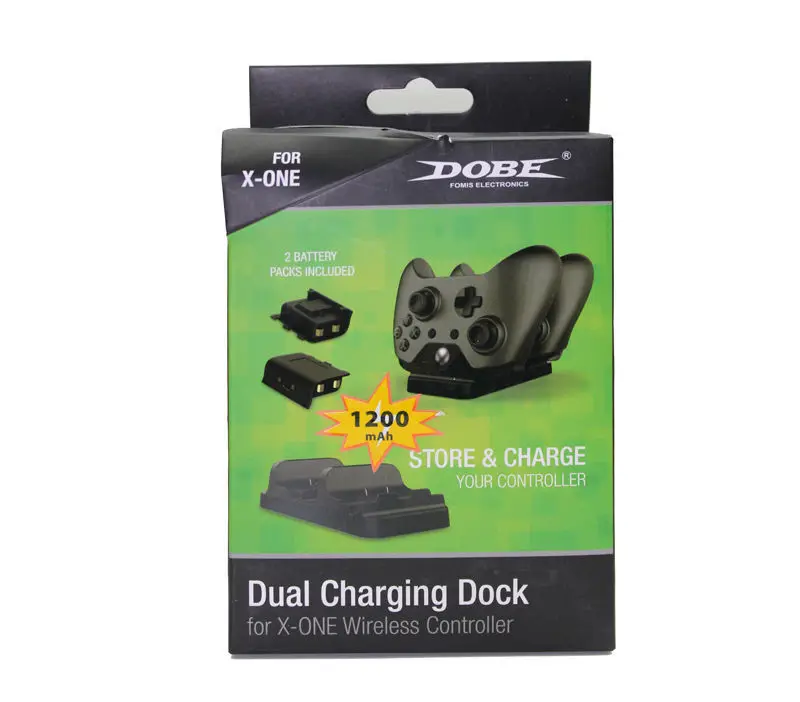 

for Xbox One Dual Charging Dock Controllers Charger + 2 Rechargeable Batteries