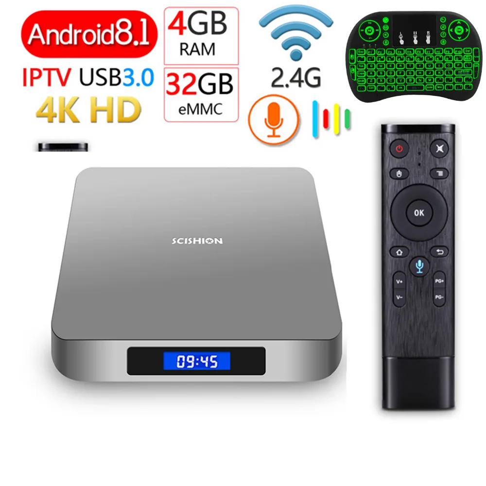 

WEGOO Smart TV Box Andriod 8.1 Voice Control RK3328 Quad core 4G 32G Bluetooth 4K Wifi Media Player IPTV Tvbox Set top Box
