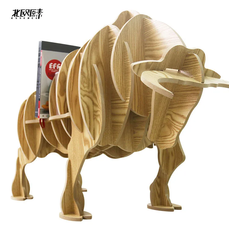 

FREE SHIPPING Factory wholesale European Arts Craft Home decor Decoration wooden BULL OX  DIY wood wooden furniture coffee table