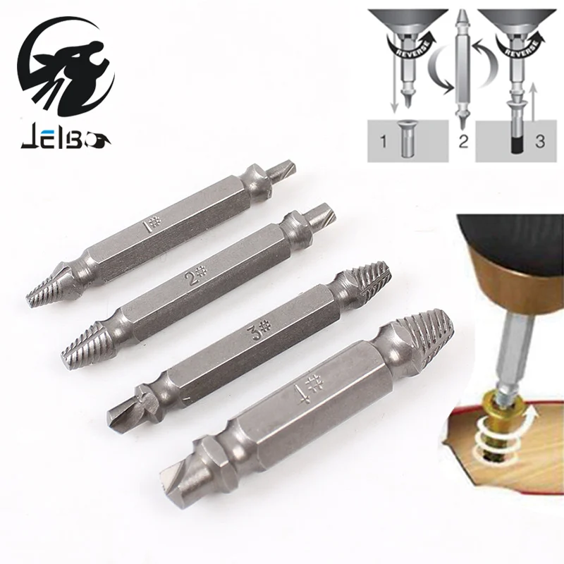 Jelbo Double Side Drill Out Damaged Screw Extractor Out Remover