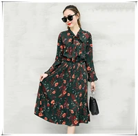 2018-New-Spring-Autumn-Chiffon-Dress-Women-Boho-Bow-Long-Sleeve-Floral-Print-Dress-Female-Loose