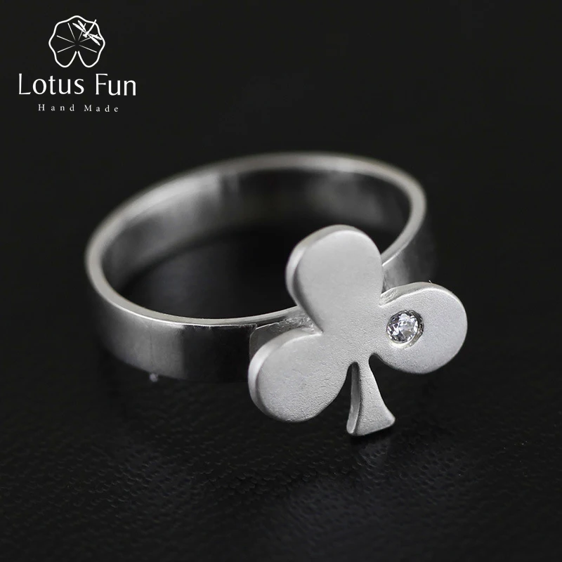 

Lotus Fun Real 925 Sterling Silver Natural Original Handmade Designer Fine Jewelry Playing Cards Image Rings for Women Bijoux