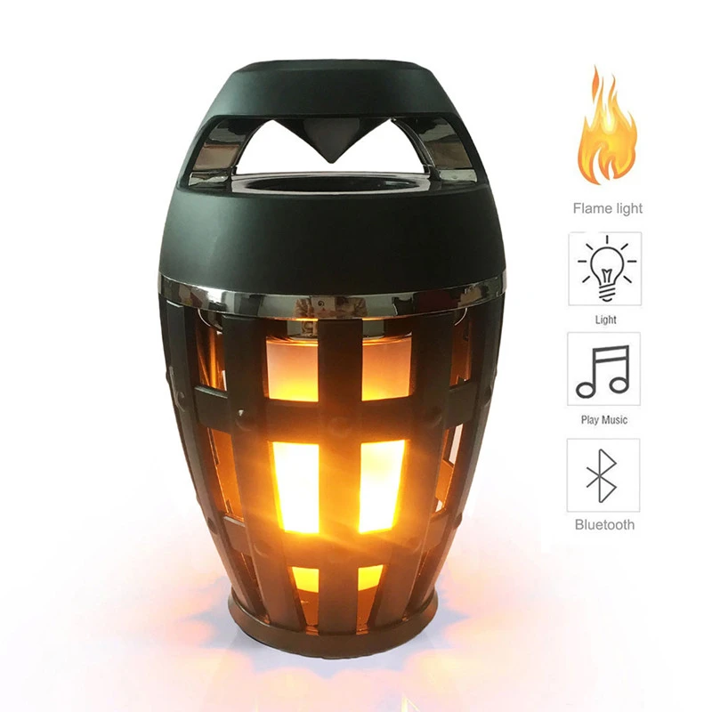 

Flame Atmosphere Lamp Light Bluetooth Speaker Portable Wireless Stereo Speaker with LED Flicker Outdoor Camping Woofer Music