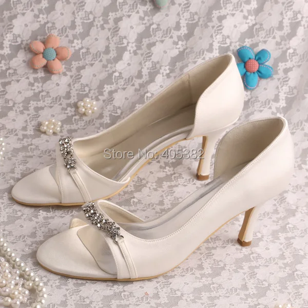 cream satin sandals