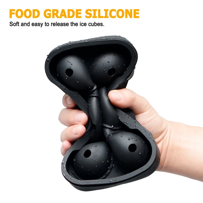 6 Large Ice Cube Maker Silicone Mould Big Sphere Ice Ball Square Ice Cube Tray Silicone Mold Ice Cream Whiskey Cocktail Party Bar Accessories (9)