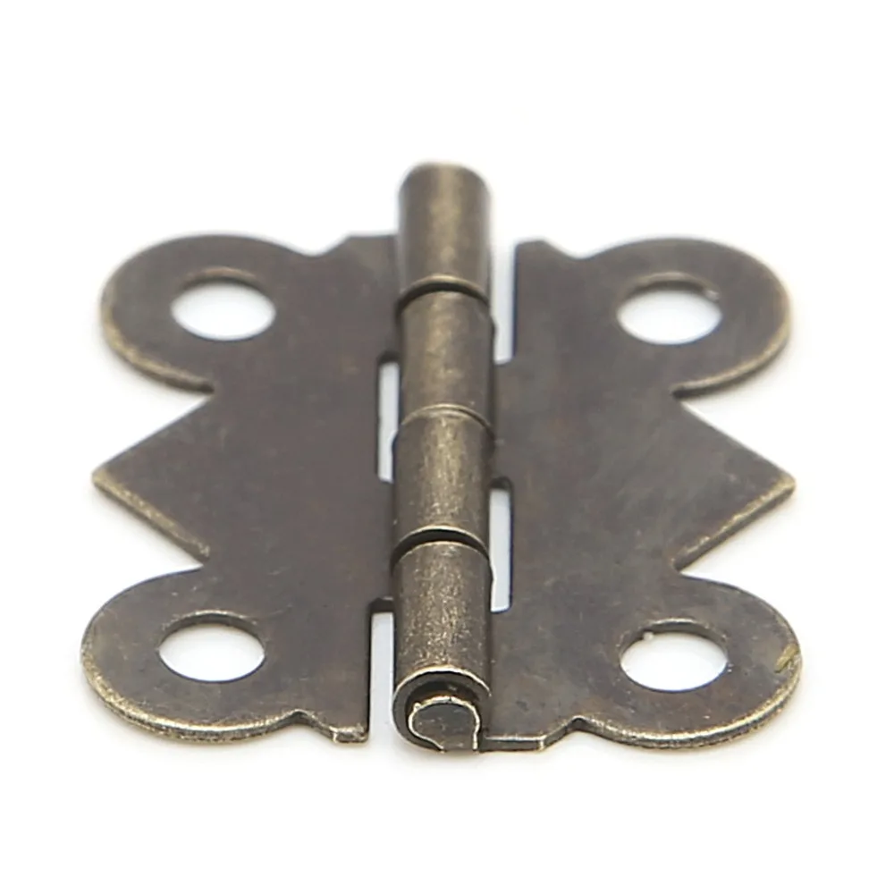 10 x Mini mariposa puerta gabinete cajón joyería caja bisagra muebles 20mm x 17mm muebles Hardware bisagras