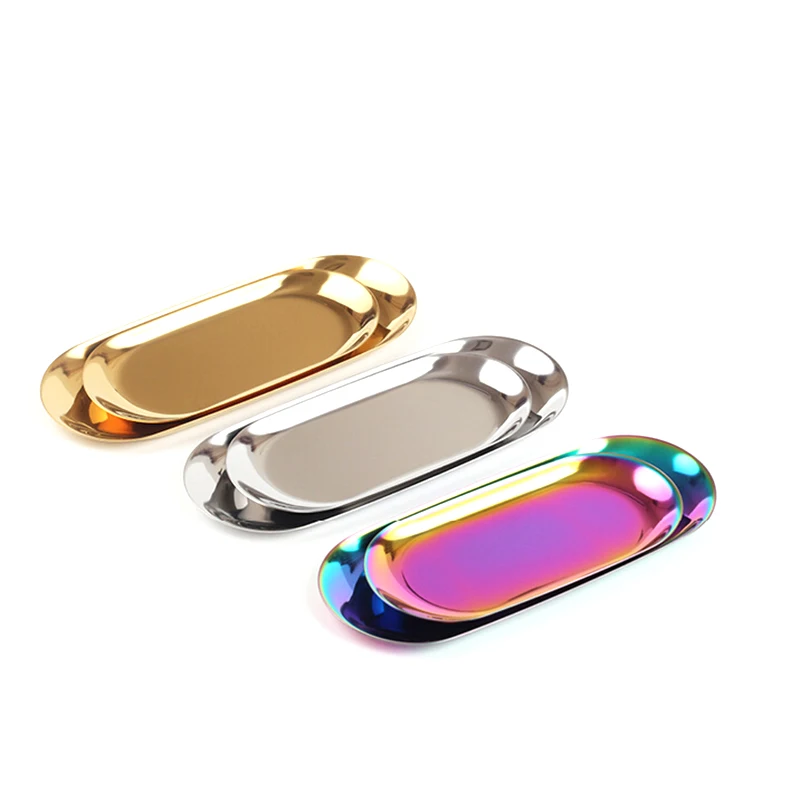 Nordic стиль современные металлические лотки для хранения цвета: золотистый, серебристый кухонный лоток нержавеющая сталь Jewelry получить лоток десерт блюдо