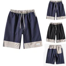 Новые шорты Для мужчин Лидер продаж Повседневное пляжные шорты мужские карман короткие штаны Повседневное однотонные Цвет Классический прямой крой джинсовые брюки штаны прямого кроя