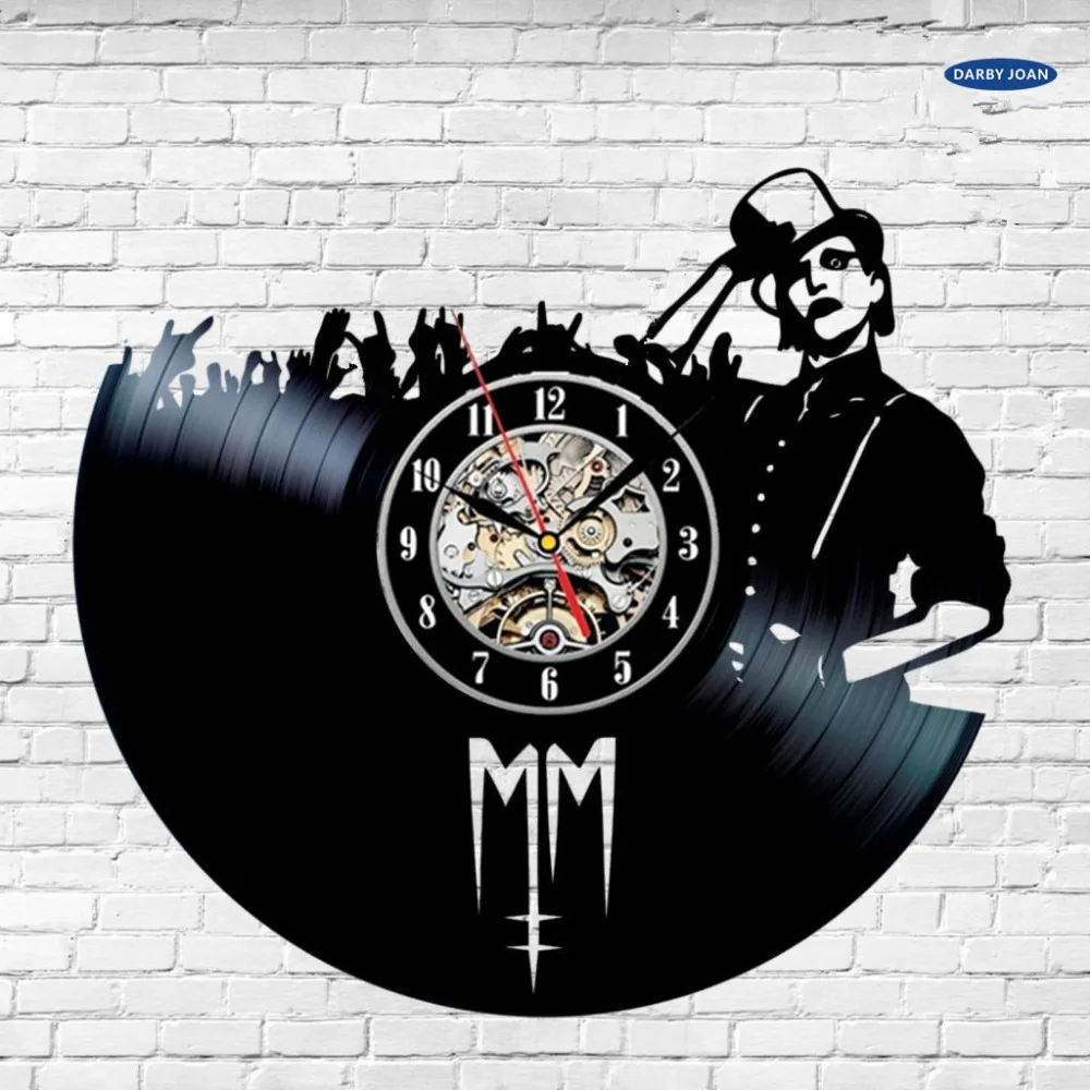 

Marilyn Manson Handmade Wall Vinyl Record Clock Gift Rock Wedding Music Lyrics saat