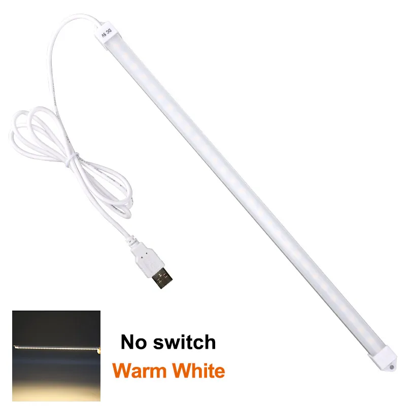 DC5V светодиодный светильник USB светодиодный настольный светильник 2835 SMD жесткая полоса светильник для чтения/книги/настольная лампа ночник Теплый Холодный белый - Испускаемый цвет: Warm White