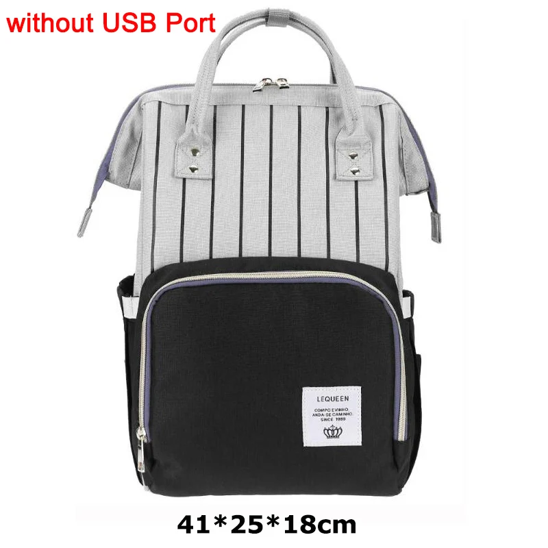 LEQUEEN, модная USB сумка для подгузников для мам и мам, большой дорожный рюкзак для кормления, дизайнерская Детская сумка для коляски, рюкзак для детских подгузников - Цвет: As picture