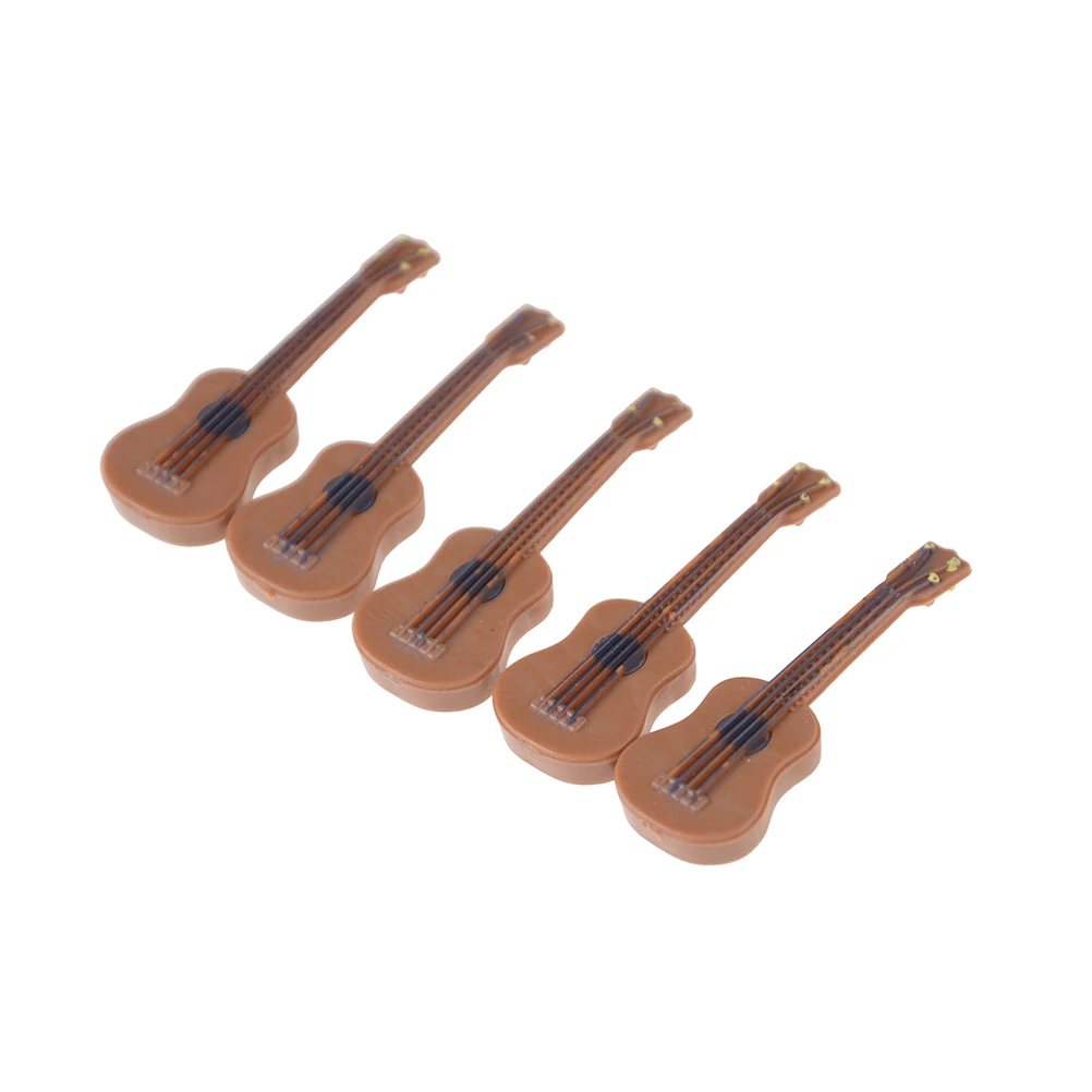 

New 1/12 Scale Dollhouse Miniature Guitar Accessories Instrument DIY Part for Home Decor Kids Gift Wood Craft Cute Ornaments