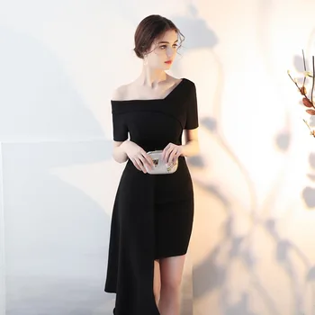 

Celebrity Black Party Dress Casual Streetwear Sexy Solid Slim Stage Show Gowns Noble Business Vestidos Princess Banquet Qipao