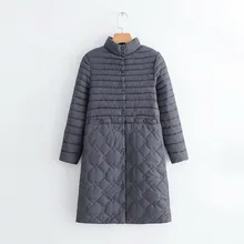 Новая зимняя Однотонная легкая пуховая парка зимняя женская куртка теплая длинная Парка женская зимняя куртка пальто женская Свободная Женская зимняя куртка