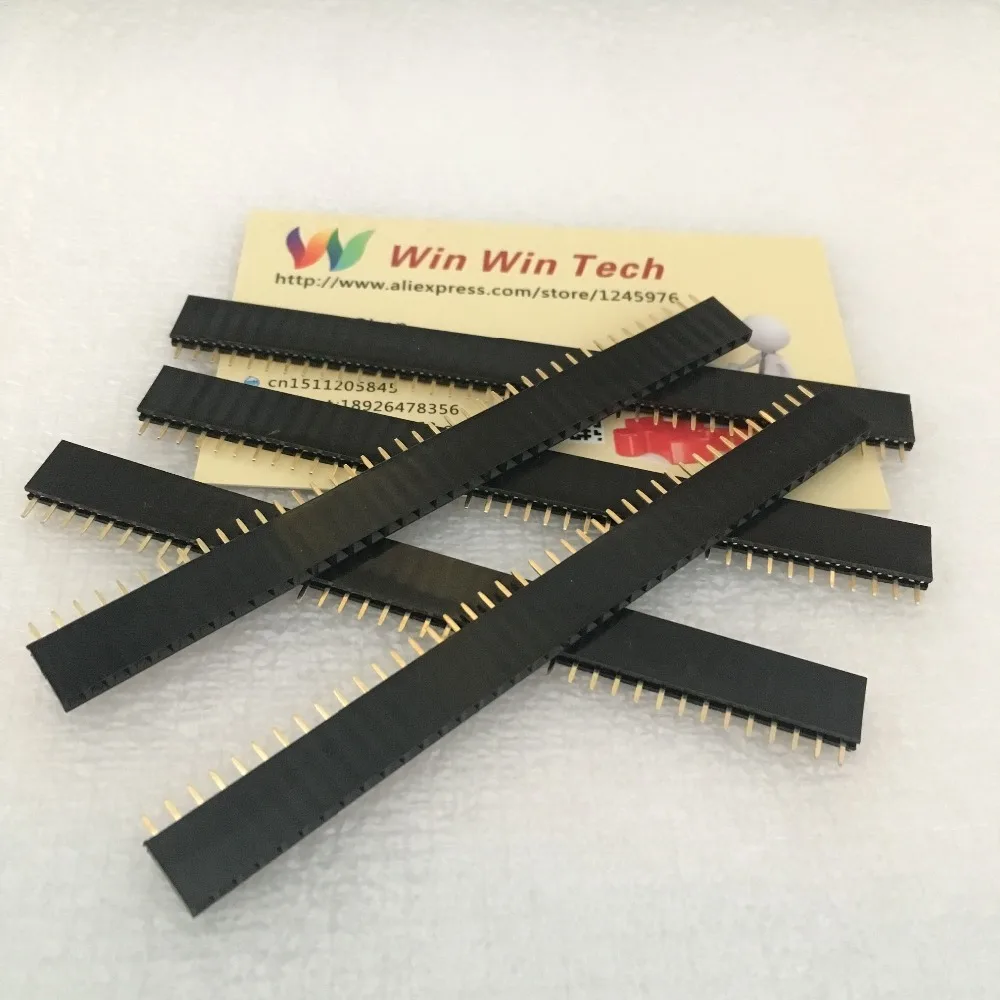 

Free Shipping 100pcs 40Pin 2.54 mm Single Row Female Pin Header 1*40PIN