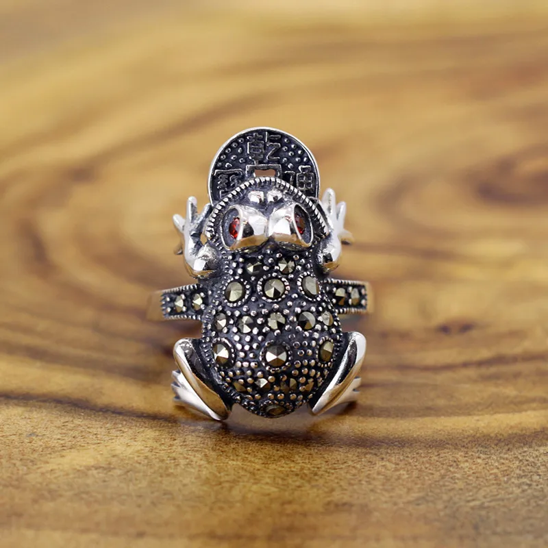 Кольцо для женщин Lucky Toad Frog Plutus красивые красные кристаллы Винтажные Украшения